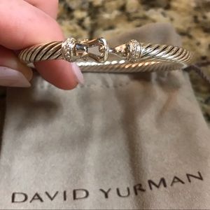DAVID YURMAN STERLING SILVER DIAMOND CABLE BUCKLE